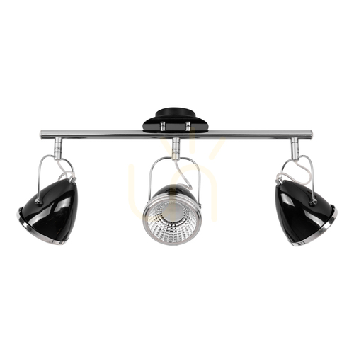 Kontrollera Oliver taklampa, inklusive 3 st GU10-LED-lampor, max. 6 W, svart/krom, metall, 53 cm