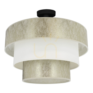 Ora taklampa, 1xE27, Max. 40 W, svart metall/guld- och krämfärgad lampskärm, Ø 45 cm small 0