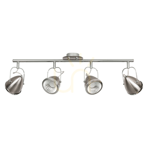 Oliver taklampa, inklusive 4 st. GU10-LED-lampor (max. 6 W), satin/krom, 76 cm small 0