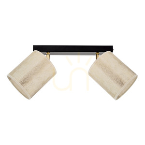 Ora taklampa, 2xE27, Max. 25 W, svart-guldfärgad metall/guldfärgad lampskärm, 37 cm small 0