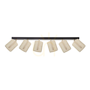 Ora taklampa, 6xE27, Max. 25 W, svart-guldfärgad metall/guldfärgad skärm, 127 cm small 0