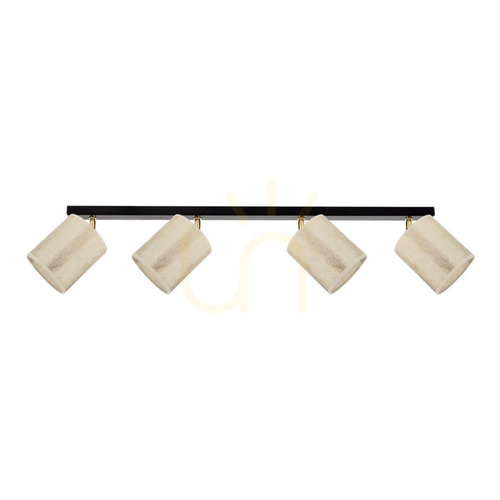 Kontrollera Ora taklampa, 4xE27, Max. 25 W, svart-guldfärgad metall/guldfärgad lampskärm, 90 cm