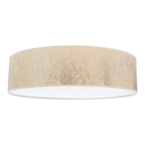 Kontrollera Ora taklampa, 4xE27, Max. 25 W, vit metall/guldfärgad lampskärm, Ø 48 cm