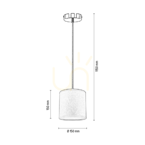 Ora taklampa, 1xE27, Max. 25 W, svart metall/genomskinlig PVC-sladd/guldfärgad lampskärm, Ø 15 cm small 3