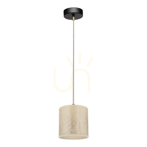 Ora taklampa, 1xE27, Max. 25 W, svart metall/genomskinlig PVC-sladd/guldfärgad lampskärm, Ø 15 cm small 0