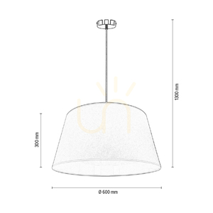 Ora taklampa, 1xE27, Max. 40 W, svart metall/genomskinlig PVC-sladd/guldfärgad lampskärm, Ø 60 cm small 3