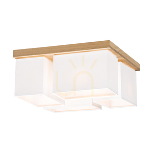 Taklampa Paloma, 4xE27, Max. 25 W, oljad ek/vit, 45 cm lampskärm small 1