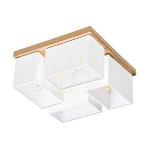 Taklampa Paloma, 4xE27, Max. 25 W, oljad ek/vit, 45 cm lampskärm small 4
