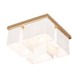Taklampa Paloma, 4xE27, Max. 25 W, oljad ek/vit, 45 cm lampskärm small 5
