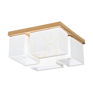 Taklampa Paloma, 4xE27, Max. 25 W, oljad ek/vit, 45 cm lampskärm small 0