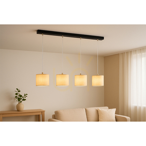 Ora taklampa, 4xE27, Max. 25 W, svart metall/genomskinlig PVC-sladd/guldfärgad lampskärm, 75 cm small 2