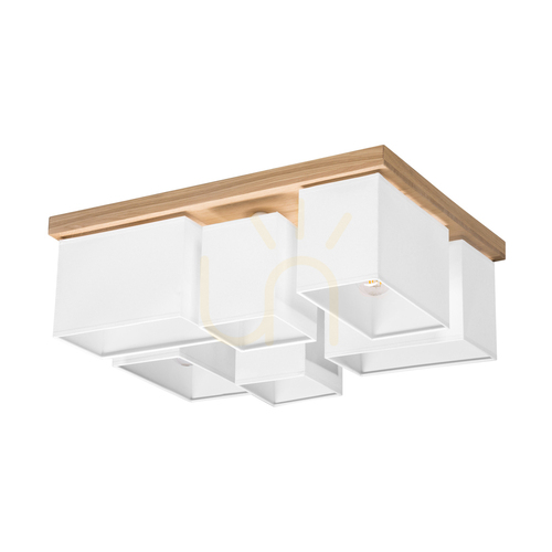 Kontrollera Taklampa Paloma, 6xE27, Max. 25 W, oljad ek/vit, 55 cm lampskärm