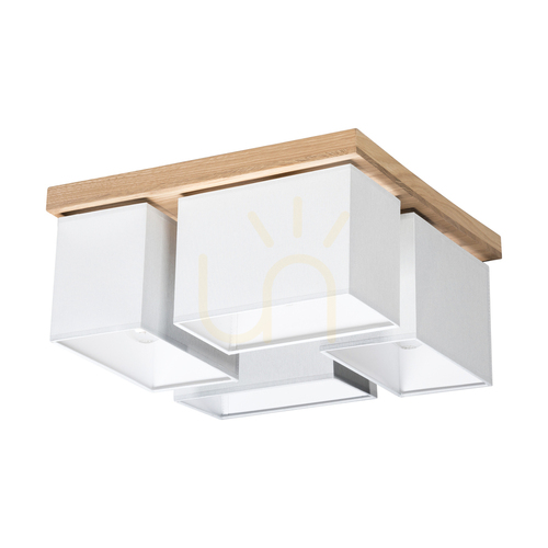Kontrollera Taklampa Paloma, 4xE27, Max. 25 W, oljad ek/grå, 45 cm lampskärm