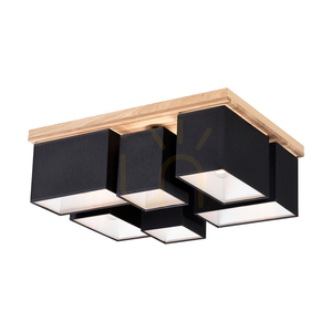 Taklampa Paloma, 6xE27, Max. 25 W, oljad ek/svart, 55 cm lampskärm small 1