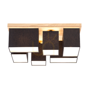 Taklampa Paloma, 6xE27, Max. 25 W, oljad ek/svart, 55 cm lampskärm small 3