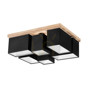 Taklampa Paloma, 6xE27, Max. 25 W, oljad ek/svart, 55 cm lampskärm small 0