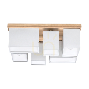 Taklampa Paloma, 6xE27, Max. 25 W, oljad ek/grå, 55 cm lampskärm small 2
