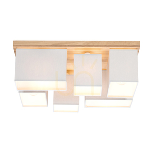 Taklampa Paloma, 6xE27, Max. 25 W, oljad ek/grå, 55 cm lampskärm small 3