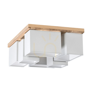 Taklampa Paloma, 6xE27, Max. 25 W, oljad ek/grå, 55 cm lampskärm small 4