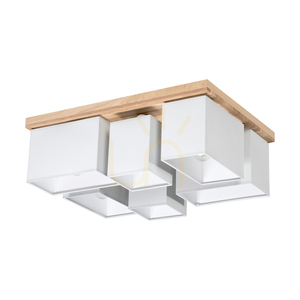Taklampa Paloma, 6xE27, Max. 25 W, oljad ek/grå, 55 cm lampskärm small 0