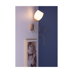 Parma vägglampa i trä, 1xE27 max. 60 W, oljad ek/krommetall/vit glasskärm, 16 cm small 3