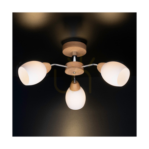 Spot Light Parma Wood 8320374 taklampa, 3 × E27, oljad ek och krom, Ø62 cm small 3