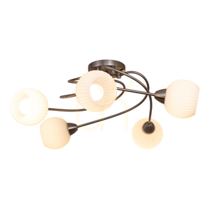 Pavia taklampa, 5xE27, Max. 60 W, satinmetall/vit glasskärm, Ø 65 cm small 1