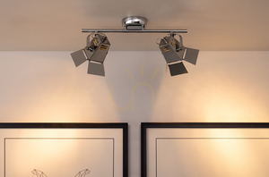 Taklampa med fotomotiv, inkluderar 2 st. GU10-LED-lampor, max.. 5 W, krommetall, 40 cm small 3