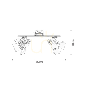 Taklampa med fotomotiv, inkluderar 2 st. GU10-LED-lampor, max.. 5 W, krommetall, 40 cm small 4