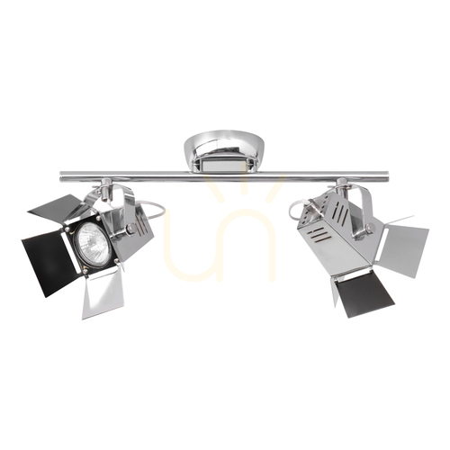 Kontrollera Taklampa med fotomotiv, inkluderar 2 st. GU10-LED-lampor, max.. 5 W, krommetall, 40 cm