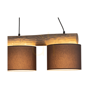 Pino Mix taklampa, 3xE27, Max. 40 W, betsad furu, grå/svart metall, svart PVC-sladd, antracitfärgad lampskärm, 100 cm small 2