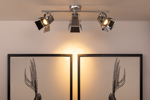 Taklampa med fotomotiv, inkluderar 3 st. GU10-LED-lampor, max.. 5 W, krommetall, 57 cm small 3