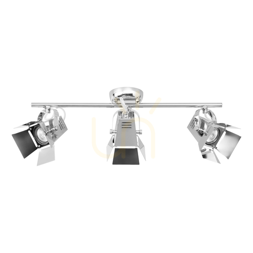 Kontrollera Taklampa med fotomotiv, inkluderar 3 st. GU10-LED-lampor, max.. 5 W, krommetall, 57 cm