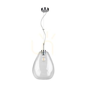 Piro taklampa, 1xE27, Max. 60 W, krommetall / genomskinlig PVC-sladd / genomskinlig glasskärm, Ø 25 cm small 0