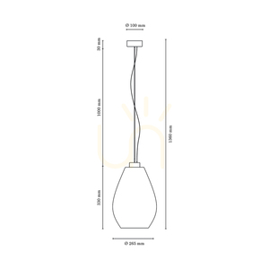 Piro taklampa, 1xE27, Max. 60 W, oljad ek / genomskinlig PVC-sladd / genomskinlig glasskärm, Ø 25 cm small 2