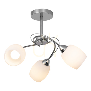 Taklampa Pisa, 3xE27, Max. 60 W, krommetall/vit glasskärm, Ø 58 cm small 1