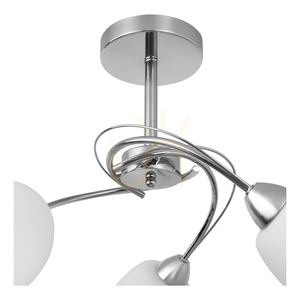 Taklampa Pisa, 3xE27, Max. 60 W, krommetall/vit glasskärm, Ø 58 cm small 2