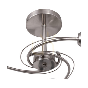 Taklampa Pisa, 3xE27, Max. 60 W, satinmetall/vit glasskärm, Ø 58 cm small 2