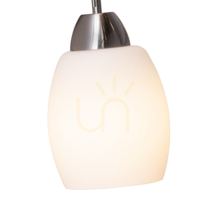 Pisa vägglampa 1xE27 Max. 60 W, satinmetall/vit glasskärm, 21,5 cm small 1