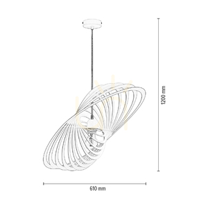 Planet taklampa, 1xE27, Max. 60 W, vit metall/vit PVC-sladd/vit metallskärm, 61 cm small 3