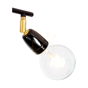 Porcia taklampa, 4xE27, Max. 25 W, svart-guldfärgad metall/svart keramik, 68 cm small 2