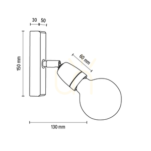 Porcia vägglampa i trä, 1xE27 max. 25 W, oljad ek/krommetall/vit keramik, 13 cm small 2