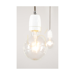 Porcia taklampa, 7xE27, Max. 60 W, vit metall/antracitfärgad flätad kabel/vit keramik, Ø 15 cm small 2