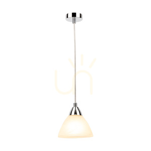 Prahas taklampa, 1xE14, Max. 40 W, krommetall / genomskinlig PVC-sladd / vit glasskärm, Ø 14 cm small 1