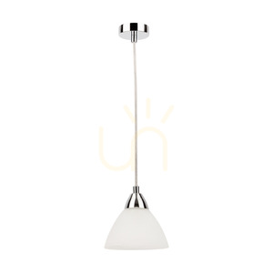 Prahas taklampa, 1xE14, Max. 40 W, krommetall / genomskinlig PVC-sladd / vit glasskärm, Ø 14 cm small 0