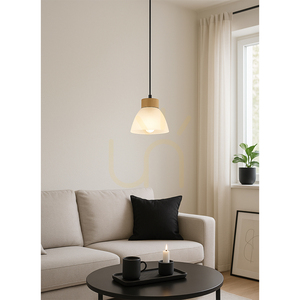 Prahas taklampa, 1xE14, Max. 40 W, oljad ek/svart metall/svart PVC-sladd/vit glasskärm, Ø 14 cm small 1