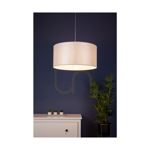 Prata taklampa, 1xE27, Max. 60 W, krommetall / genomskinlig PVC-sladd / silverfärgad lampskärm, Ø 50 cm small 1