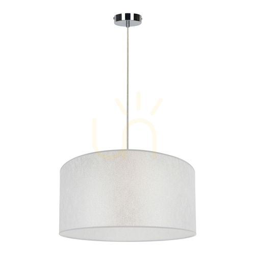 Kontrollera Prata taklampa, 1xE27, Max. 60 W, krommetall / genomskinlig PVC-sladd / silverfärgad lampskärm, Ø 50 cm