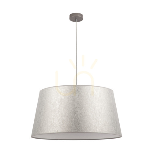 Kontrollera Prata taklampa, 1xE27, Max. 40 W, grå metall/genomskinlig PVC-sladd/silverfärgad lampskärm, Ø 60 cm
