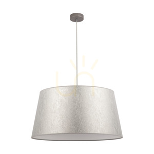 Prata taklampa, 1xE27, Max. 40 W, grå metall/genomskinlig PVC-sladd/silverfärgad lampskärm, Ø 60 cm small 0